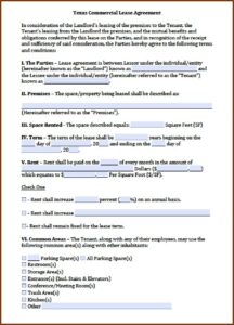 Lease Agreement Template Texas