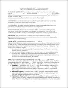 Lease Renewal Template Ny