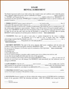 Lease To Own Agreement Template Free