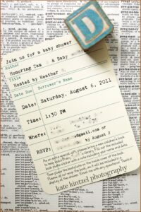 Library Card Baby Shower Invitation Template