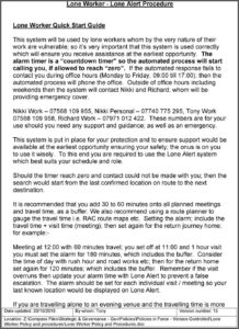 Lone Working Policy Template For Schools