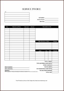 Maintenance Invoice Template Free