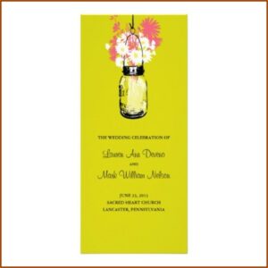 Mason Jar Wedding Program Template Free
