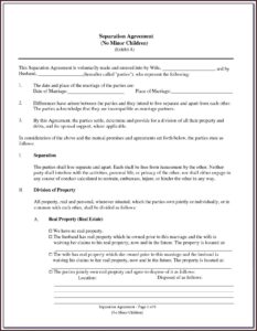 Mass Separation Agreement Template