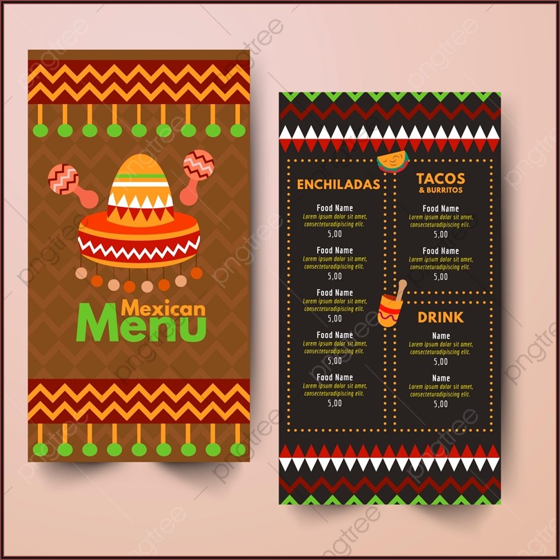 Mexican Restaurant Menu Templates Free Download
