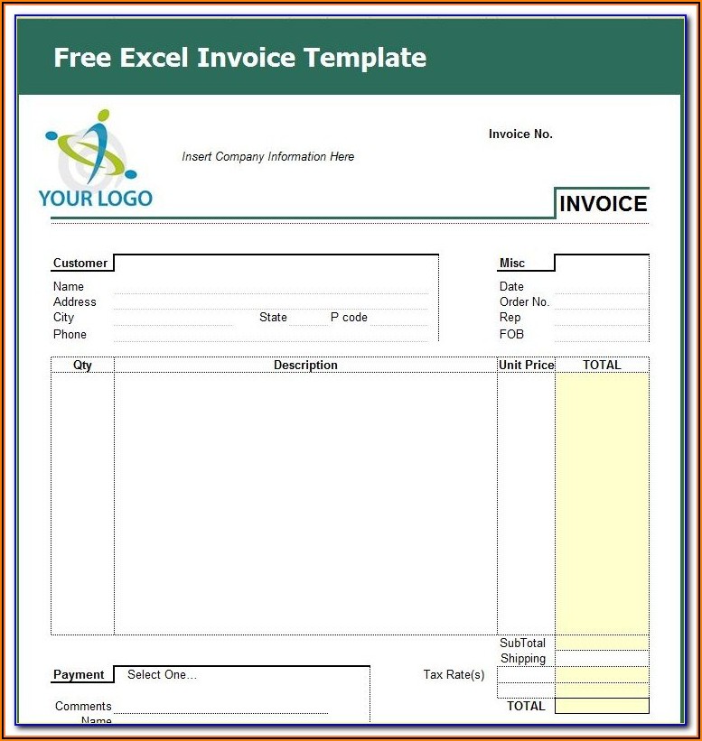 Microsoft Excel Service Invoice Template Free
