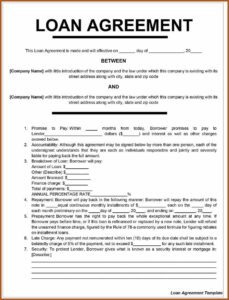 Microsoft Office Loan Agreement Template