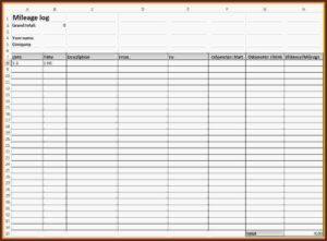 Mileage Log Template Free
