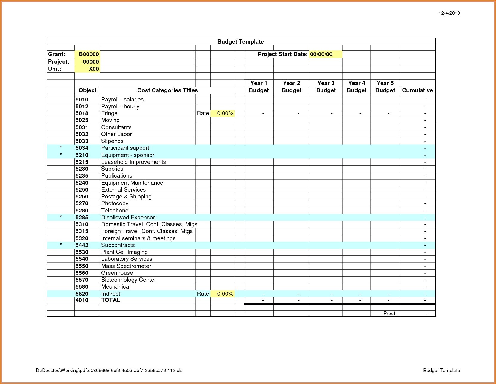 Moving Expenses Template