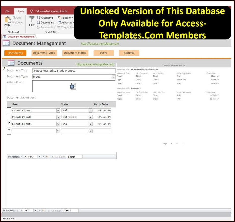 Ms Access 2016 Database Templates