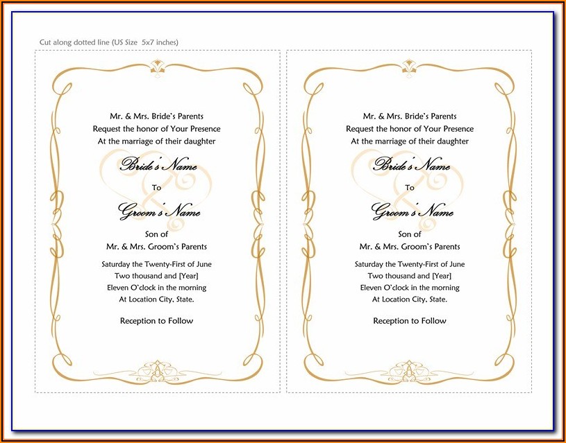 Muslim Wedding Invitation Cards Templates Free Download Template 1 
