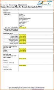 Network Disaster Recovery Plan Template Free