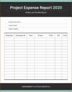 Numbers Expense Report Template Free