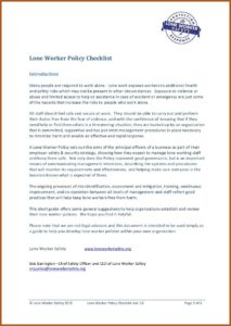 Office Lone Working Policy Template
