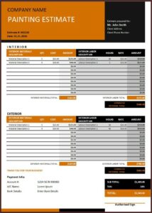 Painting Estimate Template Download