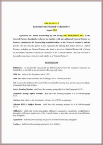 Partner Agreement Template India