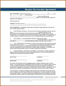 Partner Agreement Template Pdf