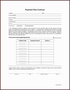 Payment Plan Contract Template Free Download