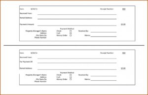 Payment Receipt Format In Excel Free Download