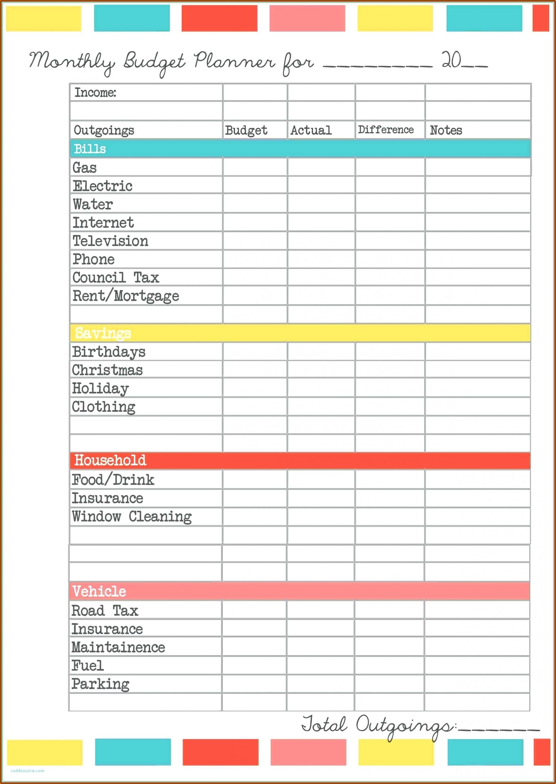 Personal Expense Tracker Template Excel