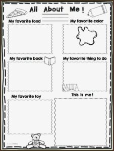 Preschool All About Me Poster Template