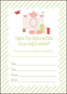 Printable Tea Party Invitations Template