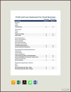 Profit And Loss Statement Template Word Doc