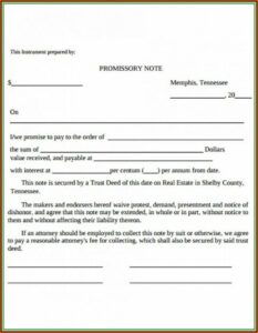 Promissory Note Template Word Uk