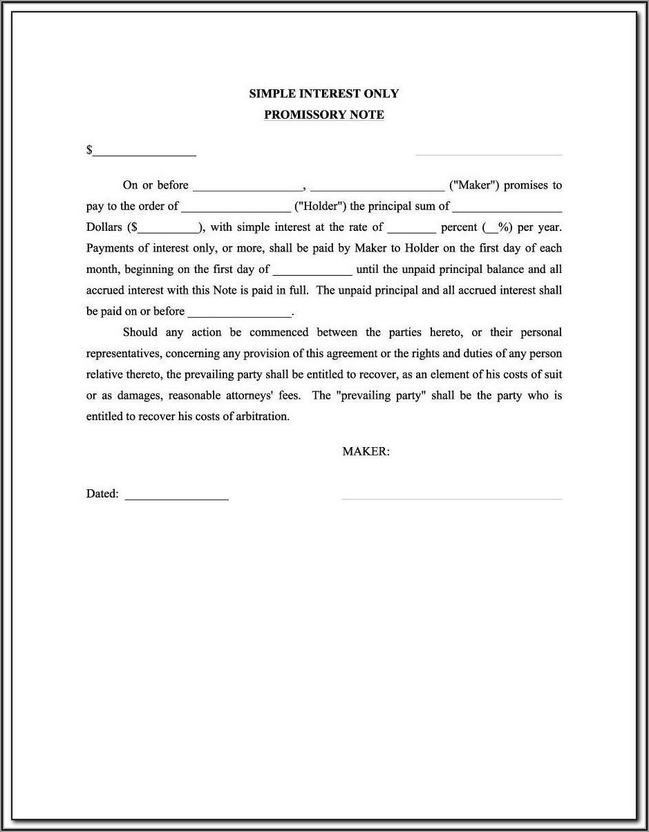 Promissory Note Templates Word 2007