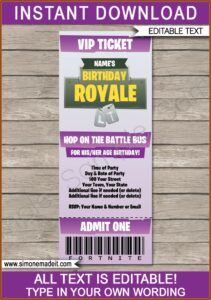 Purple Birthday Invitations Template