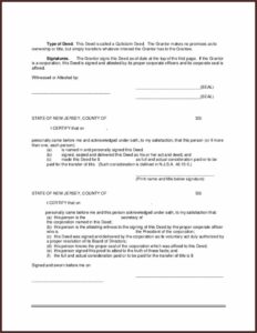 Quitclaim Deed Template