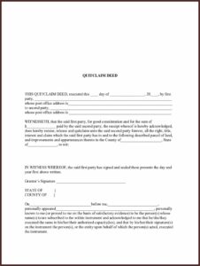 Quitclaim Deed Template Arkansas