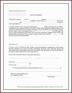 Quitclaim Deed Template Ohio
