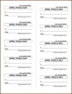 Raffle Ticket Free Templates For Word