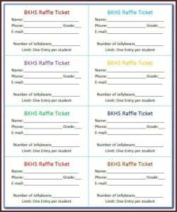 Raffle Ticket Template Free Excel