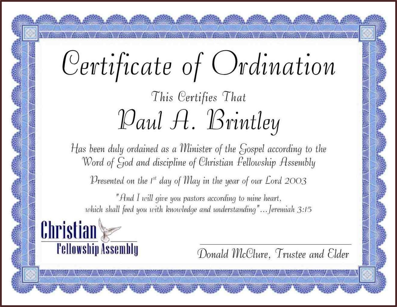 Religious Certificate Of Appreciation Template