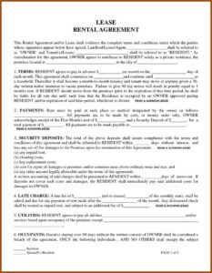 Residential Lease Agreement Template Word