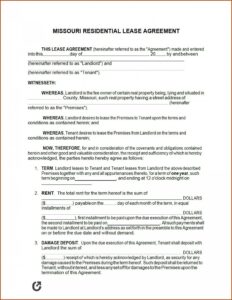 Residential Lease Agreement Template Zimbabwe