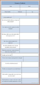 Restaurant Feedback Form Template Word