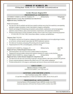 Resume Examples For Nurses
