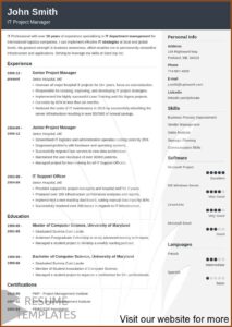 Resume Template Free Download Word 2019