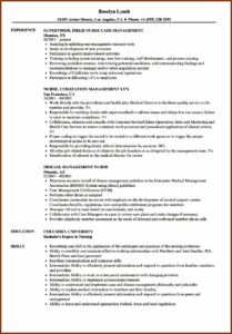 Resume Templates For Nurse Managers