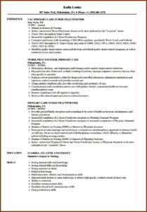 Resume Templates For Nurse Practitioners