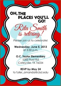 Retirement Invitations Templates