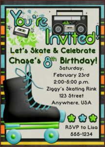 Roller Skating Party Invitation Template
