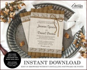 Rustic Wedding Invitation Templates Download
