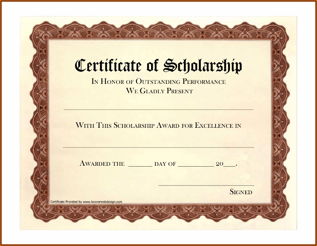 Sample Certificate Of Awards