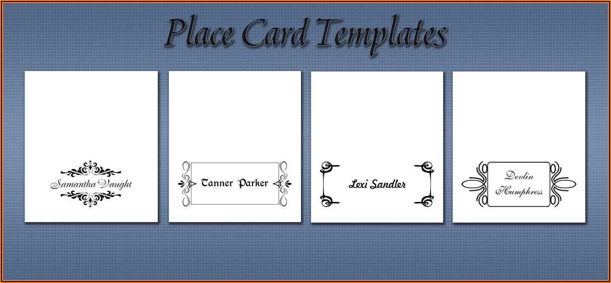 Seating Cards Template Word