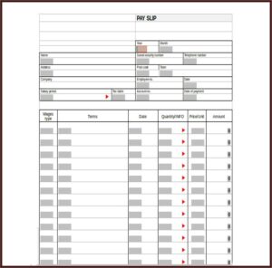Simple Pay Stub Template Excel