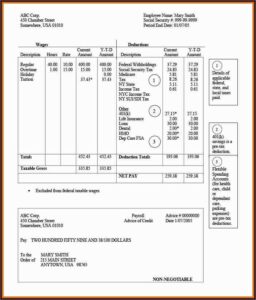 Simple Paycheck Stub Template